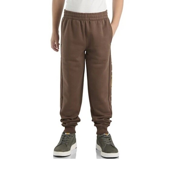 Carhartt Sweatpants Youth Kids S,M,L,XL Brown Fleece Graphic Logo Print  New NWT - Picture 2 of 4